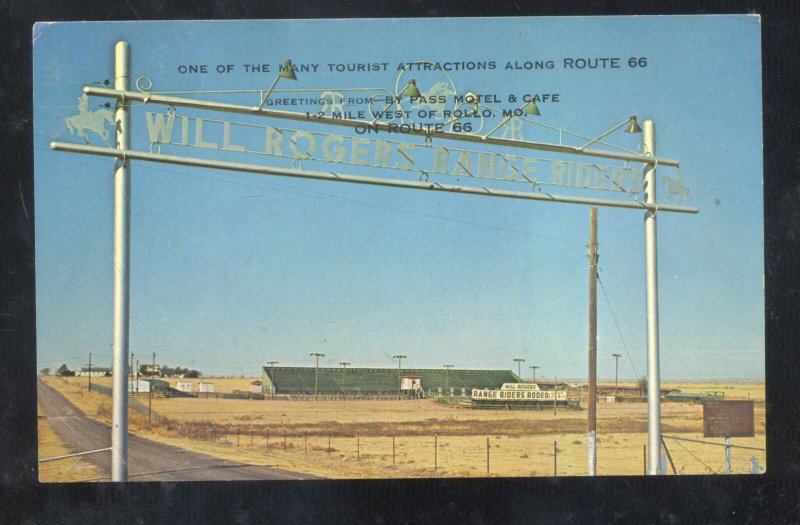 LEBANON SPRINGFIELD ILLINOIS ROUTE 66 RANGE RIDERS RODEO STADIUM POSTCARD