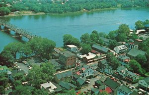 Aerial View New Hope Delaware River Bucks County Penn. Postcard 2R3-373