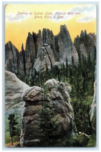 c1910 Needles At Sylvan Lake Altitude 800 Feet Black Hills South Dakota Postcard