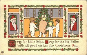 Christmas Santa Claus Children Stecher Ser 430 A Medieval Style c1910 Postcard