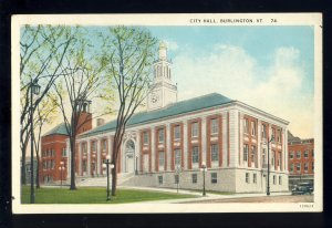 Burlington, Vermont/VT Postcard, View Of City Hall