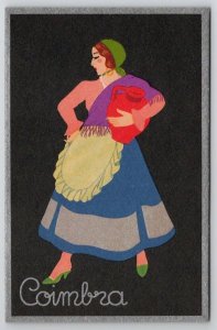 Coimbra Portugal Costumes Tricana No.66 Beautiful Colorful Woman Postcard N24