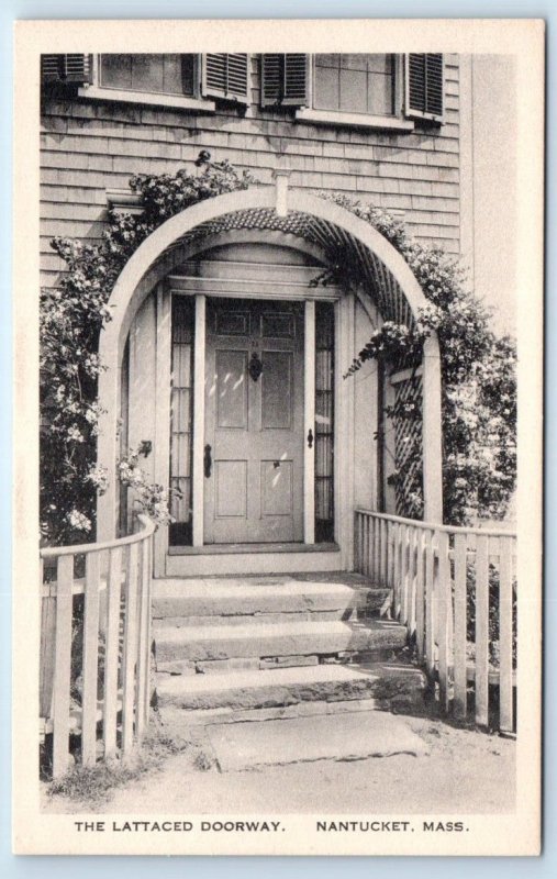 The Latticed Doorway NANTUCKET Massachusetts USA Postcard