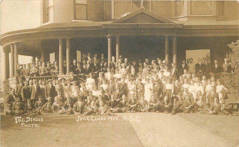 Adair County Class Photo 1917 Kirksville Missouri Postcard ASO Yale Studio 67