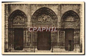 Old Postcard Chartres The Cathedral The large gate