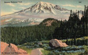 Washington Rainier National Park Mount Rainier and Paradise Valley
