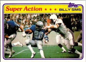 1981 Topps Football Billy Sims Detroit Lions sk10324