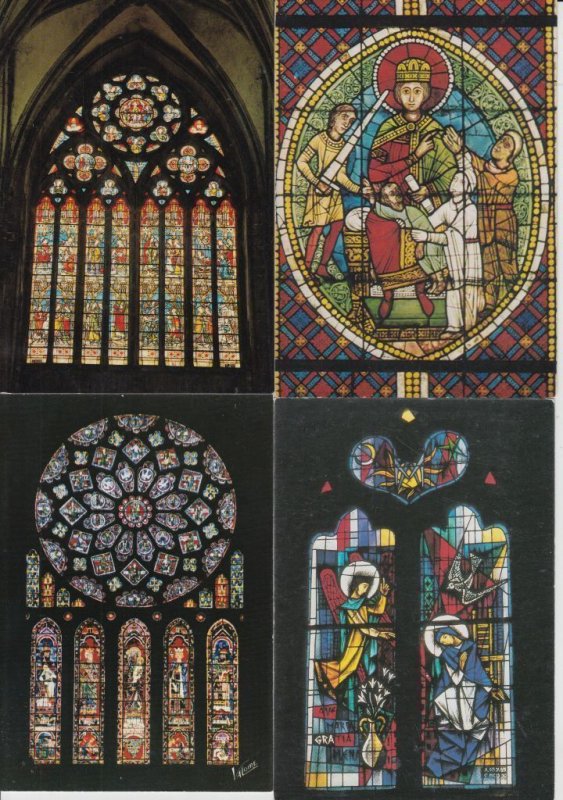 CHURCH GLASS WINDOWS 75 Modern Postcards pre-1980 (L2544)