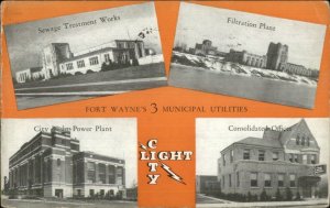 Fort Wayne IN City Light Multi View Postcard