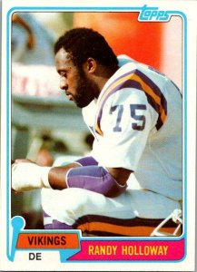 1981 Topps Football Card Randy Holloway Minnesota Vikings sk60512