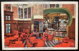 Vintage Postcard 1930-1945 Hotel Brevoort, Crystal Bar, Chicago, Illinois (IL)