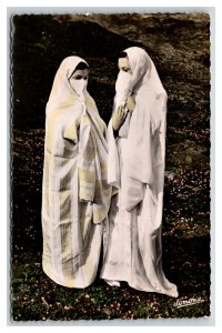 RPPC Two Moorish Women in White Algeria UNP Postcard S11
