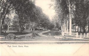 Barrre Massachusetts birds eye view down Park Street antique pc Z23913