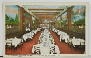 NY The Criterion Restaurant 149th St Interior View c1918 Postcard M6