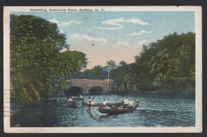 New York BUFFALO Canoeing in Delaware Park pm1919 ~ WB