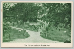 Spruce Creek Pennsylvania~Entrance Gate~Camp Kanesatake~Rock Stairs~1940s B&W