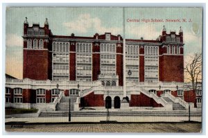 1912 Central High School Entrance Stairway Newark New Jersey NJ Postcard
