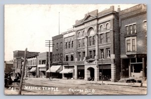 J99/ Chicago Junction Ohio RPPC Postcard c1910 Masonic Temple Store 514