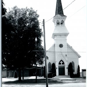 c1950s Strawberry Point, IA RPPC Emanuel Evangelical Lutheran Church Photo A112