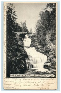 1901 Conashaugh PA, Raymonds Kill Falls, Milford PA Antique Postcard