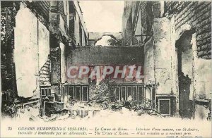 Old Postcard Murder Reims Interior of a house Rue St Andre