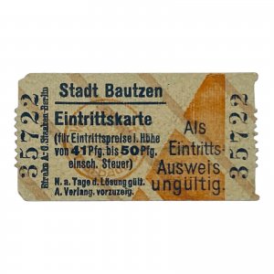 City of Bautzen - Berlin Germany - Vintage Admission ticket
