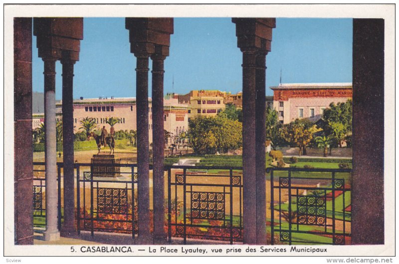 CASABLANCA, Morocco, 1900-1910´s; La Place Lyautey, Vue Prise Des Services M...