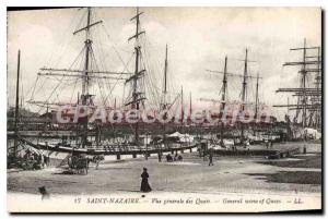 Postcard Old St Nazaire General view of the Quays