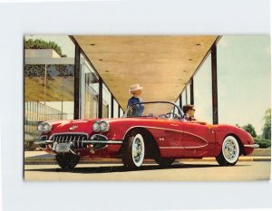 Postcard Roman Red, 1960 Corvette, Chevrolet