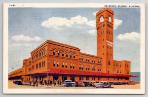 Chicago IL Dearborn Station Postcard E26