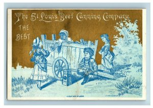 1870's The St. Louis Beef Canning Co. Children Cart Boxes Of Food P172