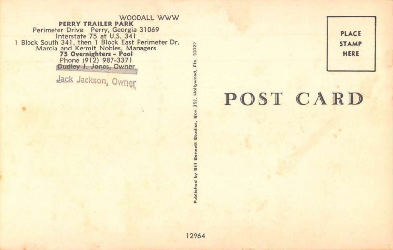 Perry Georgia Perry Trailer Park Vintage Postcard AA45155