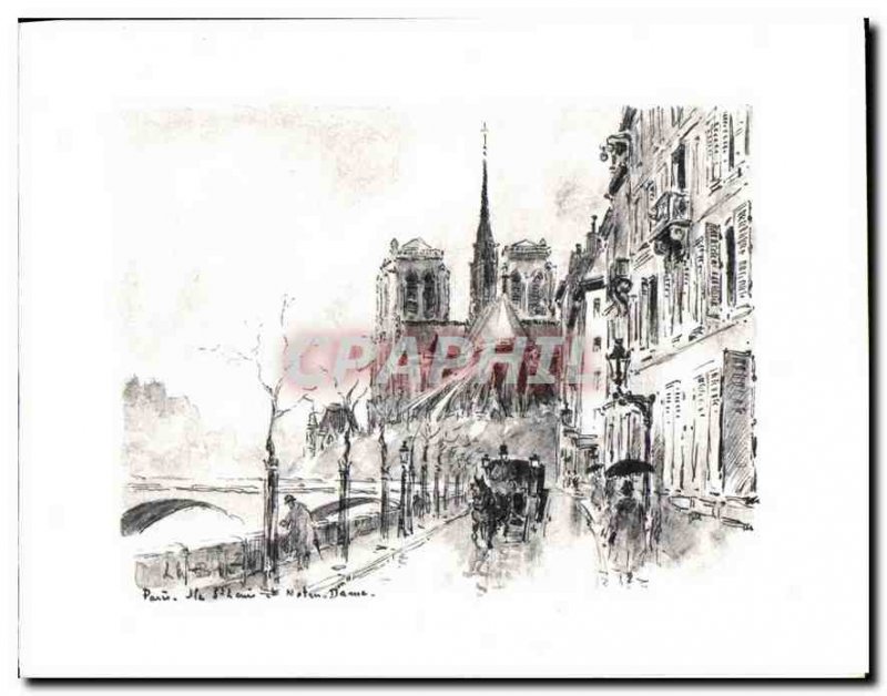 Old Postcard Paris Notre Dame