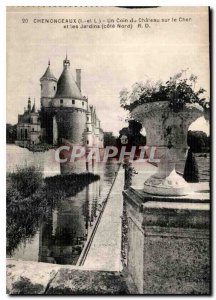 Old Postcard Chenonceaux I and L a corner on the Cher Chateau and Gardens Nor...