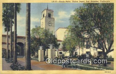 Union Depot, Los Angeles, CA, USA Depot Railroad 1946 light wear