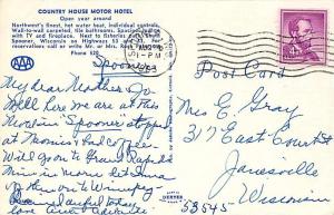 Country House Motor Hotel Spooner Wisconsin WI Postcard