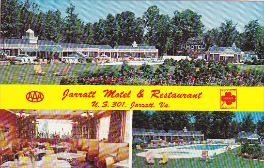 Jarratt Motel Restaurant and Swimming Pool Jarratt Virginia 1963