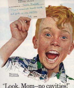 1958 Ladies Home Journal Crest Toothpaste Vintage Print Ad Norman Rockwell Boy