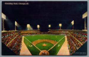 Postcard Chicago IL c1940s Comiskey Park Chicago White Sox Baseball Stadium