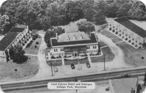 LORD CALVERT HOTEL & COTTAGES COLLEGE PARK MARYLAND DEXTER PRESS POSTCARD 1940s