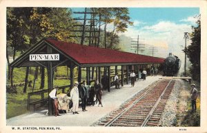 Pen-Mar Pennsylvania Wm Train Station Vintage Postcard AA41499