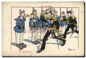 Old Postcard Boat War Sailors Illustrator Gervese custody
