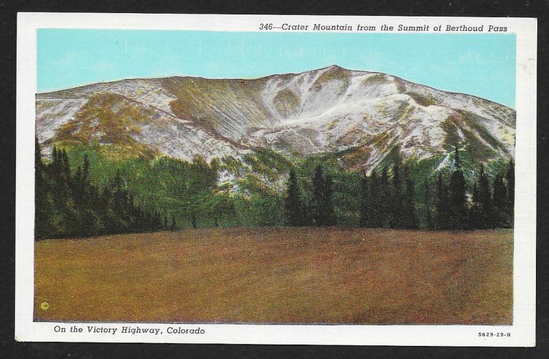 Crater Mountain From Berthoud Pass Summit Victory Highway Colorado Unused c1920s