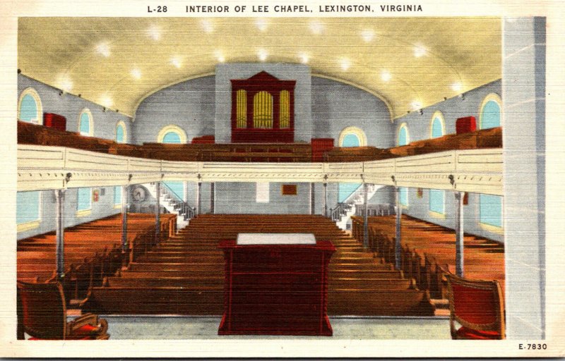 Virginia Lexington Interior Of Lee Chapel