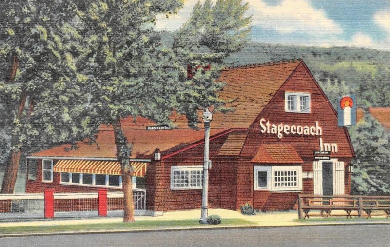 Manitou Springs, CO Colorado  STAGECOACH INN  Roadside Restaurant LINEN Postcard