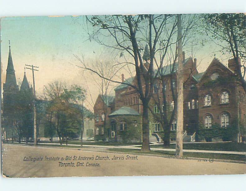 Divided-Back COLLEGIATE INSTITUTE ON JARVIS STREET Toronto Ontario ON G4219