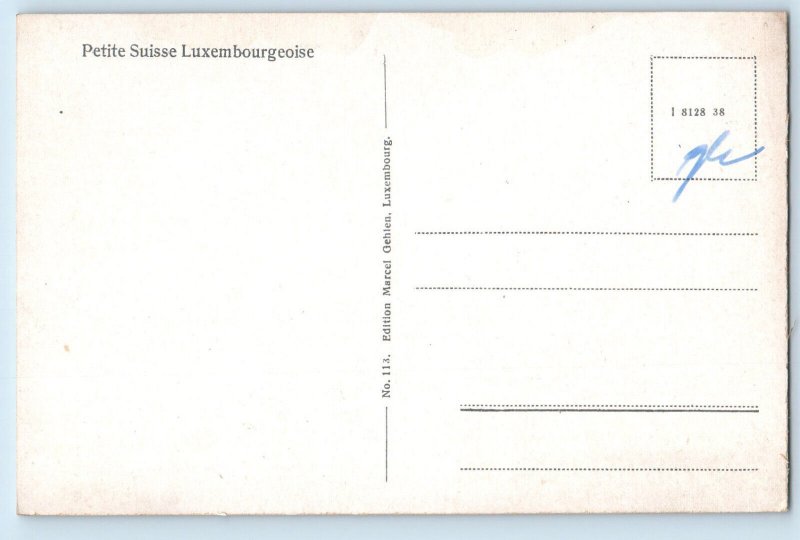 Luxembourg Postcard Cascade Au Mullerthal Shooting Dump Bridge River c1930's