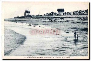 Old Postcard Bernieres sur Mer (Calvados) La Plage and La Digue