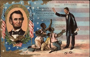 Abraham Lincoln Emancipation Proclamation Slavery Civil War c1910 Postcard