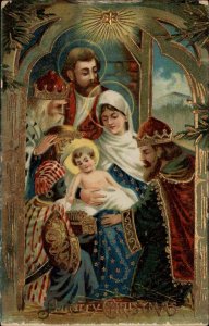 Christmas Nativity Scene Star of David Baby Jesus c1900s-10s Postcard